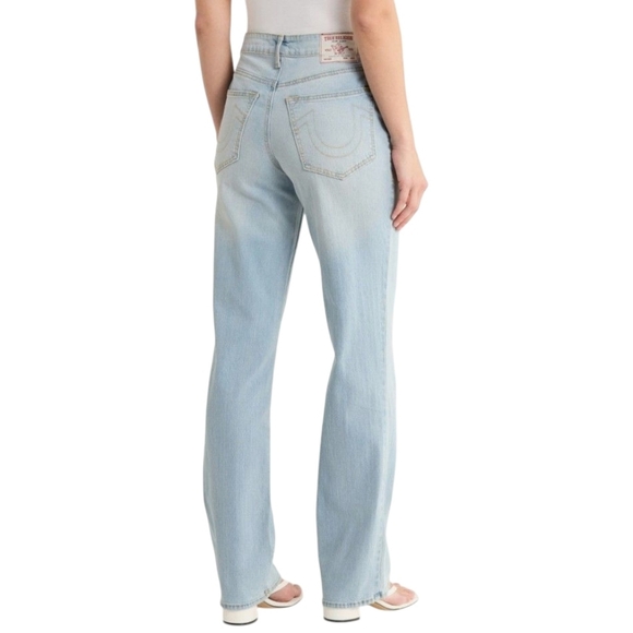 True Religion Sarah High Rise Straight Leg Jean Light Endless Blue Wash 31 NWT - Picture 1 of 16